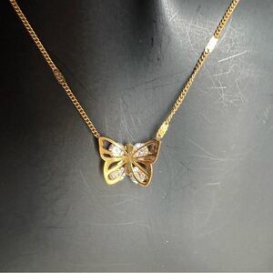 Elegant Stainless Steel Gold Butterfly Necklace